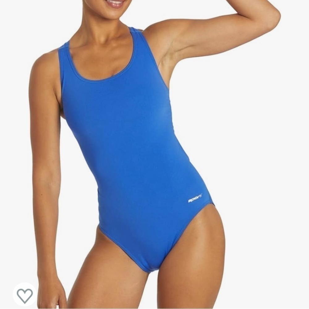 Sporti HydroLast Solid Wide Strap One Piece Swimsuit size 34